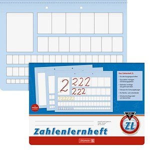 BRUNNEN Zahlenlernheft Lineatur ZL liniert DIN A4 quer ohne Rand, 16 Blatt