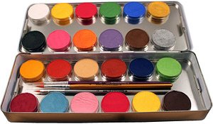 EULENSPIEGEL™ Metall Palette Kinderschmink-Set farbsortiert, 1 Set