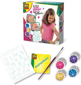 SES Creative® Klebetattoo-Set Fashion Glitter verschiedene Motive,