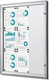 Showdown® Displays Schaukasten S B1 grau 9x DIN A4 74,1 x 2,3 x 100,4 cm, 1 St.