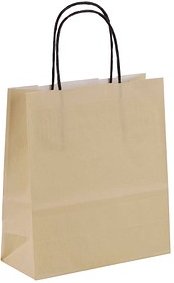 VP Papier-Tragetaschen Toptwist ivory 19,0 x 21,0 cm, 50 St.