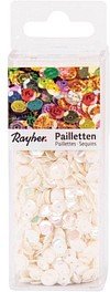 Rayher Streu-Pailletten irisierend weiß gewölbt Ø 6,0 mm, 4.000 St.