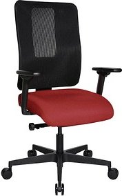 Thumbnail - Topstar Bürostuhl Sitness Open X (N) Deluxe mit Schiebesitz, OX30WTW2 T210 Stoff rot, Gestell schwarz