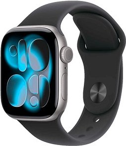 Apple Watch Series 11 42 mm Aluminium (GPS+Cellular) Sportarmband M/L schwarz, space gray