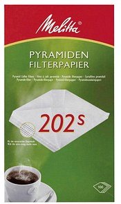 Thumbnail - Melitta PYRAMIDEN FILTERPAPIER 202s Kaffeefilter, 100 St.