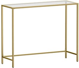VASAGLE Konsolentisch Glas gold 100,0 x 35,0 x 80,0 cm