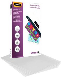 100 Fellowes Enhance80 Laminierfolien matt für A3 80 micron