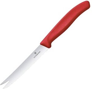 VICTORINOX Wurstmesser Swiss Classic silber, rot, Klinge: 11,0 cm, 1 St.