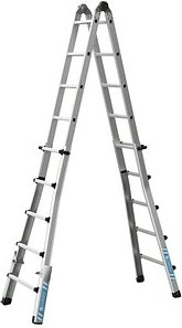 Thumbnail - ZARGES Vielzweckleiter Variotec V silber 4x 5 Sprossen, H: 529,0 cm