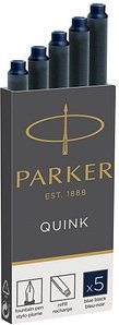 PARKER Tintenpatronen für Füller 1950384 blau-schwarz, 5 St.