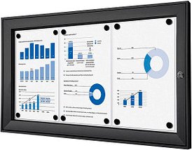 Showdown® Displays Schaukasten schwarz 3x DIN A4 74,1 x 2,3 x 38,8 cm, 1 St.