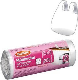 RUBIN Müllbeutel 25,0 l transparent, 30 St.
