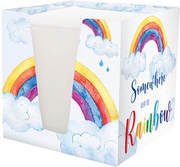 Thumbnail - RNK-Verlag Zettelbox Rainbow weiß inkl. ca. 900 Notizzettel weiß, 1 St.