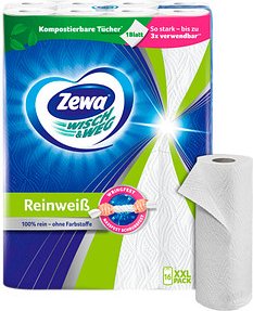 Zewa Küchenrollen WISCH&WEG Reinweiss 2-lagig, 16 Rollen
