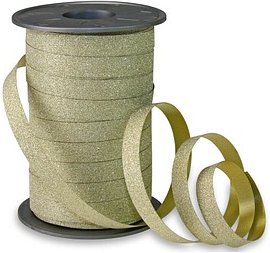 PRÄSENT Geschenkband POLY GLITTER Glitter gold 10,0 mm x 100,0 m