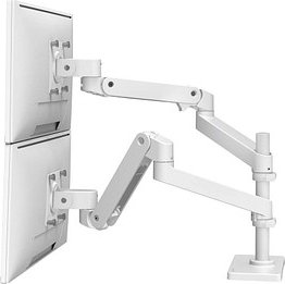 ergotron Monitor-Halterung LX Pro Dual Stacking 45-690-290 weiß für 2 Monitore, Tischbohrung, Tischklemme