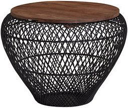 Thumbnail - WOHNLING Couchtisch rund Massivholz schwarz 60,0 x 60,0 x 45,0 cm, 1 St.