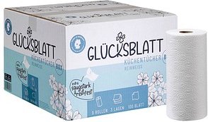 Thumbnail - GLÜCKSBLATT Küchenrollen reinweiß 3-lagig, 9 Rollen