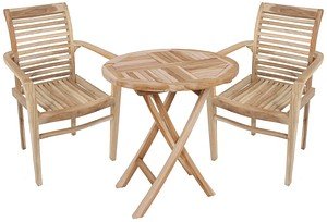 Garden Pleasure Sitzgruppe JAVA, natur Holz, 3-teilig