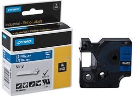 DYMO Schriftband RHINO 1805243, 12 mm weiß auf blau, 1 St.