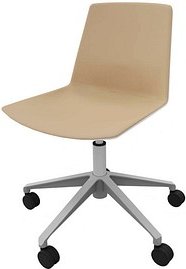 Thumbnail - Quadrifoglio Besucherstuhl Clue OCLUEA01 BA B03/181 beige, weiß Kunstleder