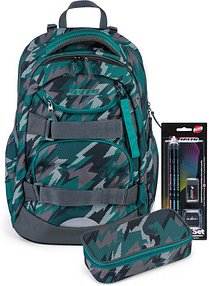 Thumbnail - JOLLY Schulrucksack Next Gen Kunstfaser grün/schwarz