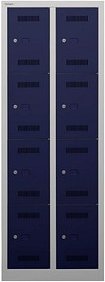 BISLEY Schließfachschrank MonoBloc ML06D4 lichtgrau, oxfordblau ML06D4505, 8 Schließfächer 61,0 x 50,0 x 170,0 cm
