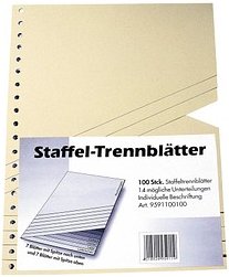 Wekre Trennblätter Staffel DIN A4 blanko chamois, 200 g/m², 100 Blatt