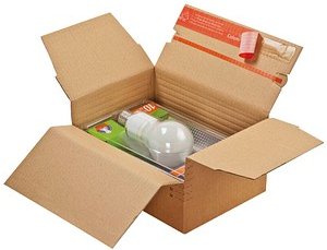 10 ColomPac® Versandkartons Blitzbodenkartons 23,8 x 17,0 x 6,0 - 13,0 cm