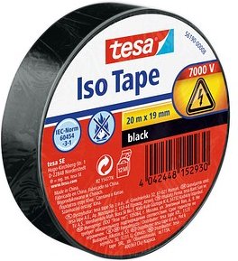 tesa Iso Tape Isolierband schwarz 19,0 mm x 20,0 m 1 Rolle