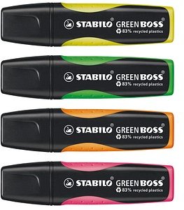 Thumbnail - STABILO GREEN BOSS Textmarker farbsortiert, 4 St.