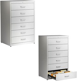 mauser client entry Karteischrank lichtgrau 6 Schubladen 80,0 x 60,0 x 135,0 cm