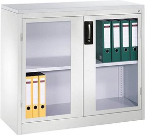 CP Stahlschrank 8821-055 S10200 lichtgrau, Acrylglas 1 Fachboden 93,0 x 50,0 x 100,0 cm, aufgebaut, 1 St.