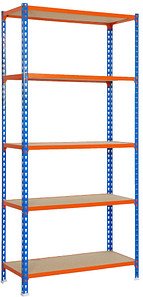 Thumbnail - Simonrack Schwerlastregal MADERCLICK MEGAPLUS 5 8425437077579 orange, blau 120,0 x 50,0 x 200,0 cm