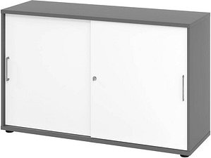 HAMMERBACHER Schiebetürenschrank Mirakel, V1752S/G/W/BS grafit, weiß 1 Fachboden 120,0 x 40,0 x 74,8 cm
