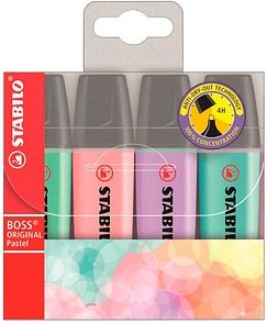 STABILO BOSS ORIGINAL Textmarker farbsortiert, 4 St.
