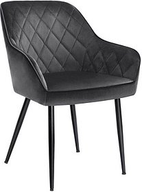 SONGMICS Sessel dunkelgrau schwarz Stoff