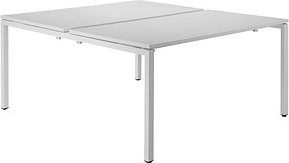Thumbnail - PAPERFLOW easyDesk Doppelschreibtisch weiß rechteckig, 4-Fuß-Gestell weiß 120,0 x 166,0 cm
