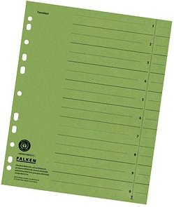 Thumbnail - FALKEN Trennblätter DIN A4 1-0 grün, 230 g/qm, 100 St.