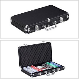 relaxdays Pokerkoffer Kartenspiel, 1 Set