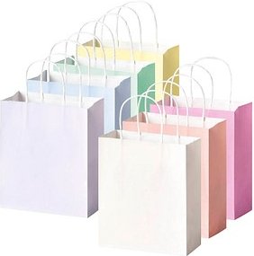 folia Papiertüten PASTELL M helllila, hellblau, hellgelb, mint, apricot, creme, pink 18,0 x 21,0 cm, 7 St.