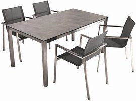 Thumbnail - Garden Pleasure Sitzgruppe SIENNA grau, silber Metall, 5-teilig