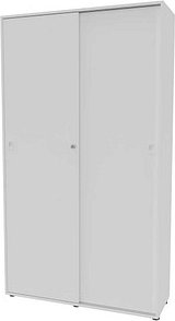 Quadrifoglio Schiebetürenschrank Idea, IDEC07S/BABAI weiß 4 Fachböden 120,0 x 42,6 x 214,0 cm