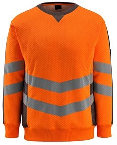 Thumbnail - MASCOT® unisex Warnschutz-Langarmshirt Wigton orange, dunkelanthrazit Größe S