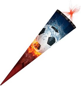 Nestler Tradition in Emotion Schultüte Fußball 85,0 cm blau/orange