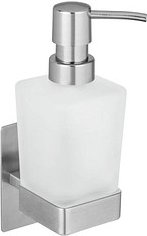 WENKO Seifenspender Genova 25416100 silber, matt Edelstahl, Glas 200,0 ml, 1 St.