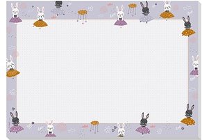 SIGEL Schreibtischunterlage Bunny Ballerinas flieder Papier 42,0 x 29,7 cm, 30,0 Blatt