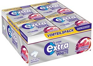 extra® PROFESSIONAL WHITE HIMBEERE GRANATAPFEL Kaugummis 20 Packs à 3x 10 Stück
