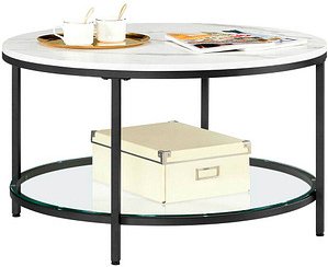 VASAGLE Beistelltisch marmor, weiß 80,0 x 80,0 x 46,0 cm