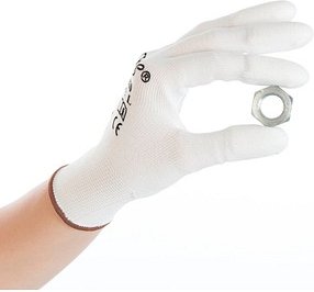 Thumbnail - HYGOSTAR unisex Arbeitshandschuhe Ultra Flex Finger weiß Größe 7, 12 Paar